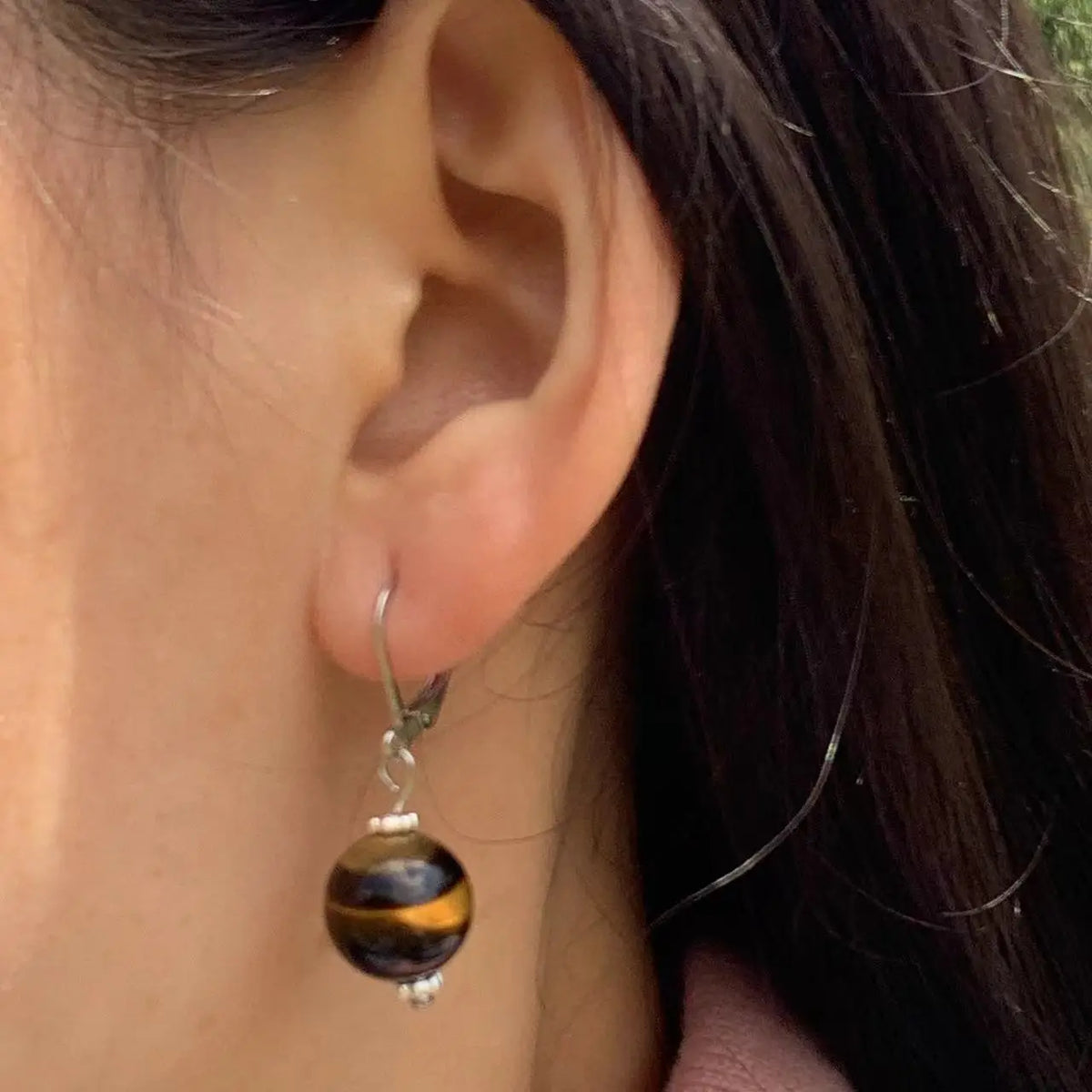 Women's Tiger's Eye Dangle Earrings
