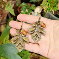 Leaf and Tassel Drop Earrings