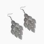 Women's Silver Leaf Dangle Earrings