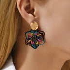 Colorful Flower Dangle Earrings
