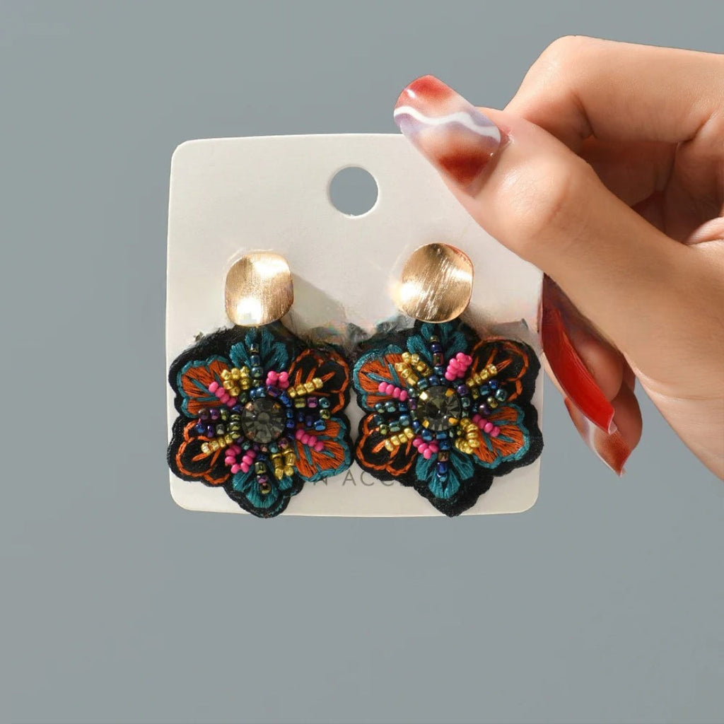 Colorful Flower Dangle Earrings