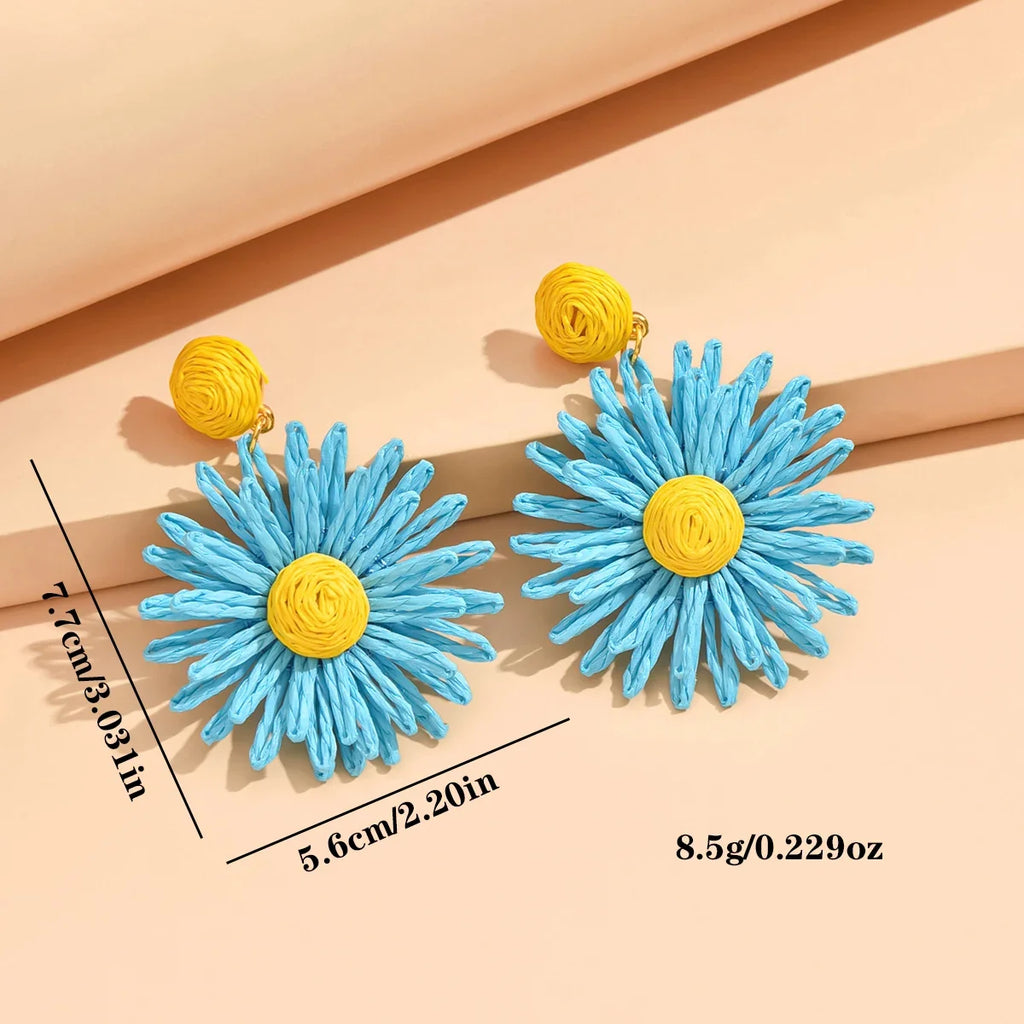 Daisy Flower Drop Earrings 