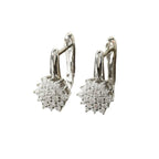 Dangling Flower Zircon Earrings white B