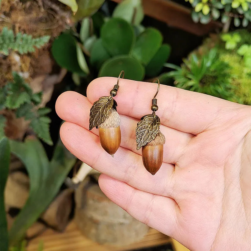 Wooden Tassel Dangle Earrings
