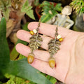Tassel and Leaf Drop Earrings