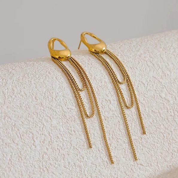 Women's Water Drop Dangle Earrings gold