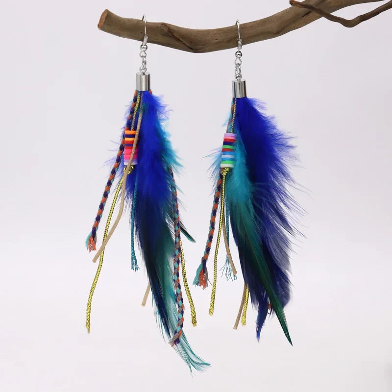 1 Feather Drop Earrings