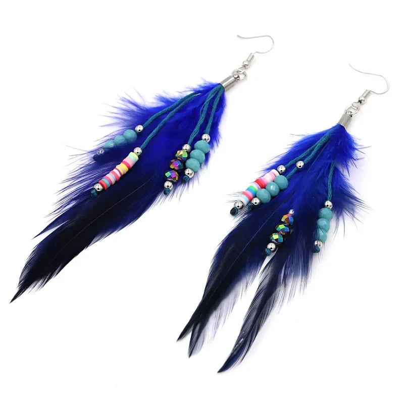 1 Feather Drop Earrings