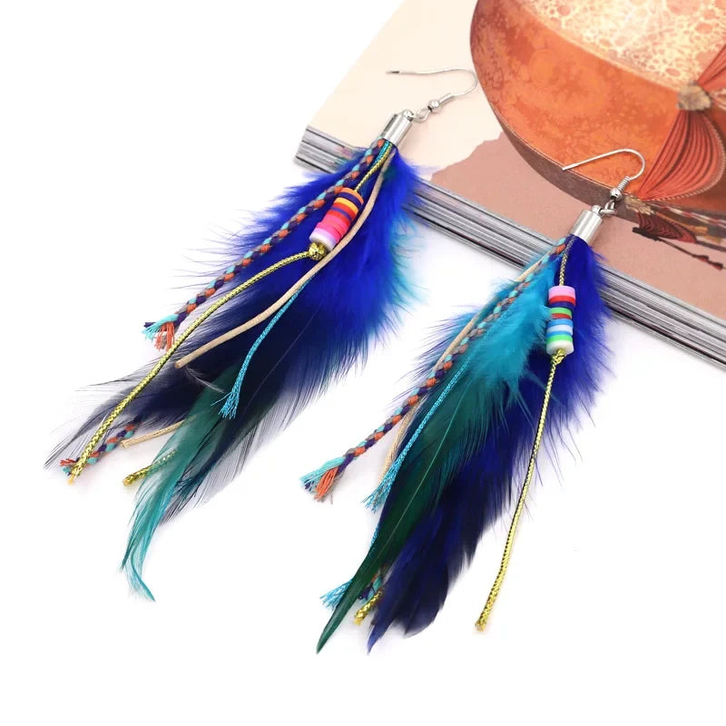 1 Feather Drop Earrings