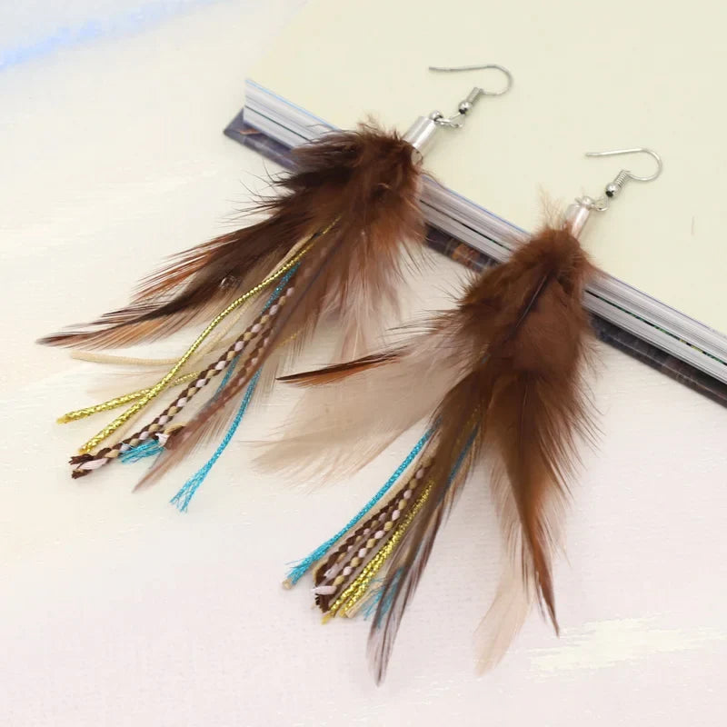 2 Feather Drop Earrings
