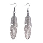 Women's Feather Drop Earrings silver