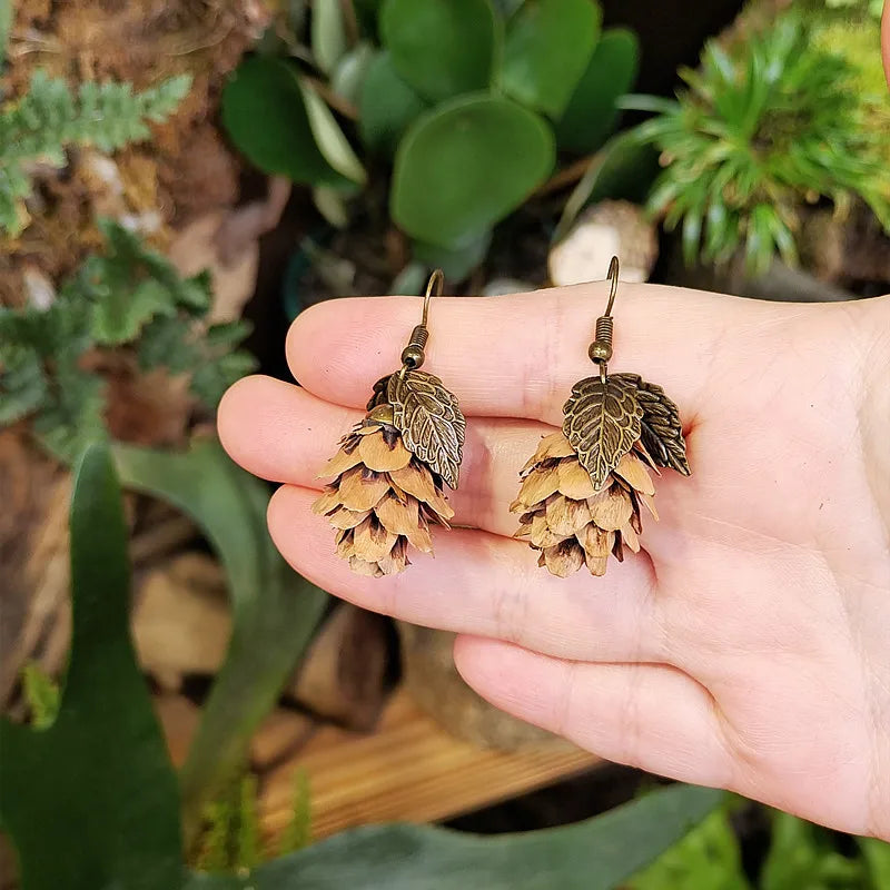 Pine Cone Drop Earrings