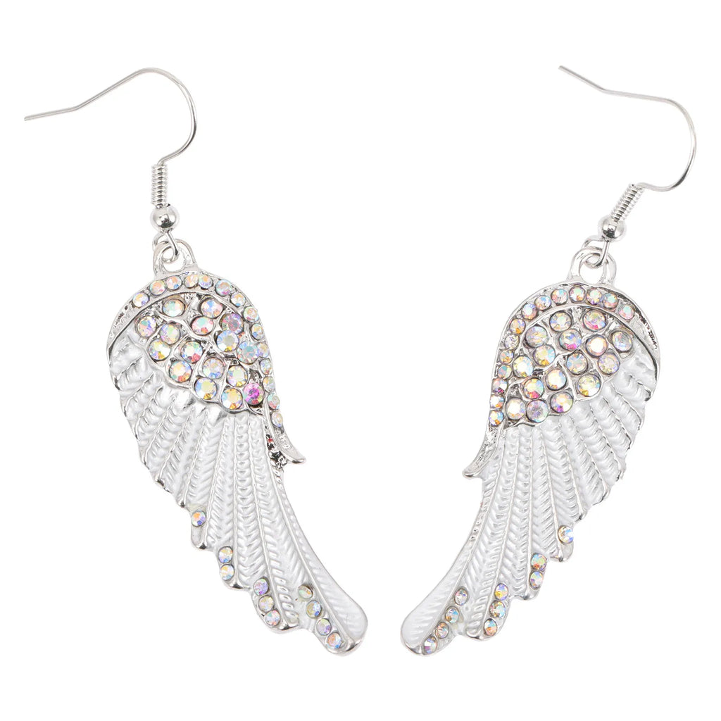 Women's angel wing drop earrings 