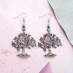 Blue Tree of Life Dangle Earrings for Women