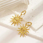 Sun Dangle Earrings gold