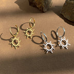 Sun Star Earrings in Gold or Silver