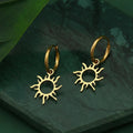 Sun Star Earrings in Gold or Silver gold