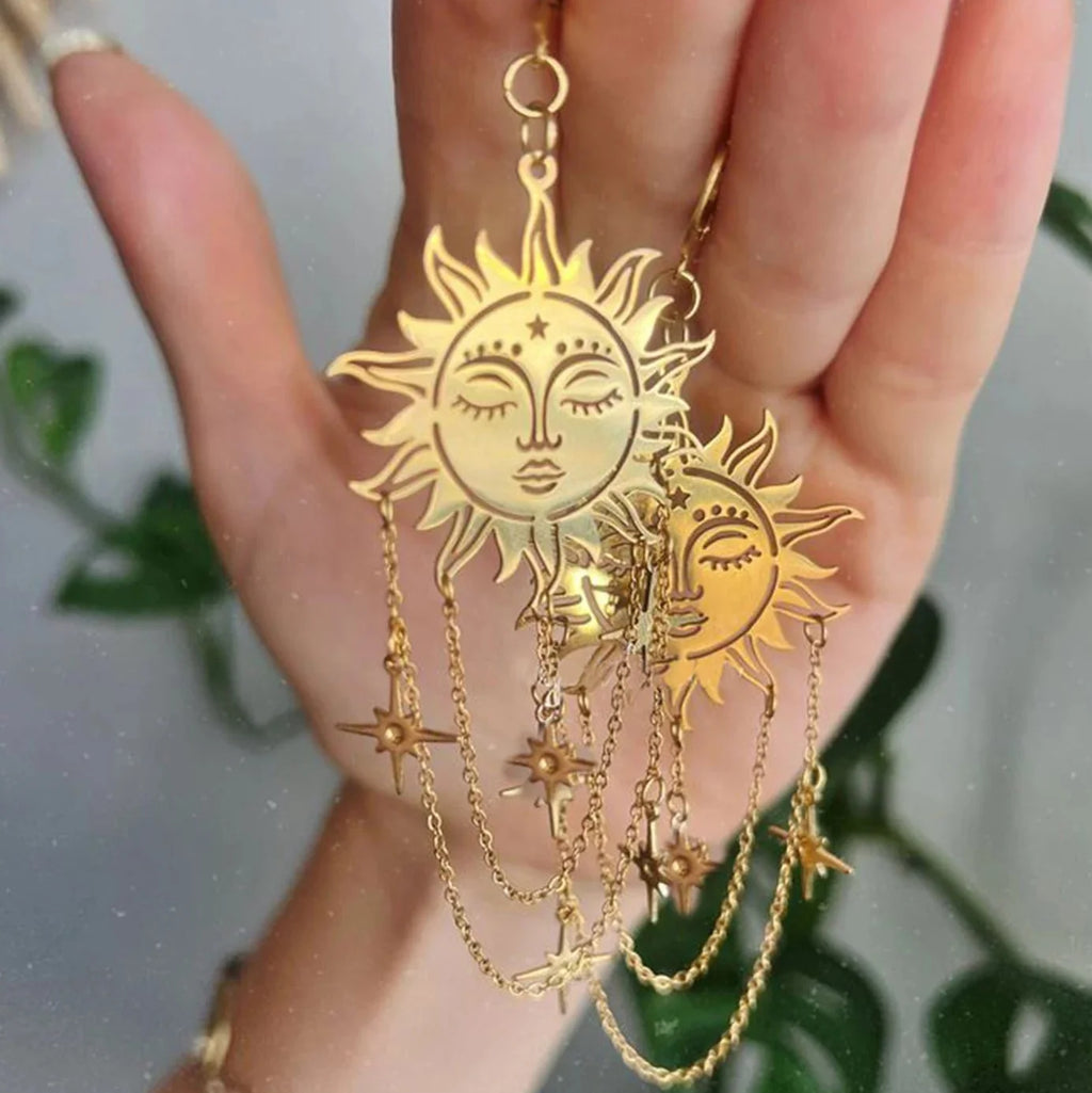 Sun and Stars Dangle Earrings