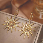 Sun Dangle Earrings gold