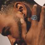 Men's Black Skull Drop Earrings