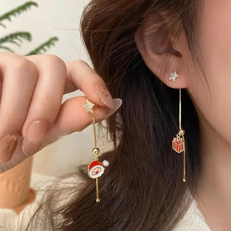 Santa Claus and Gift Earrings