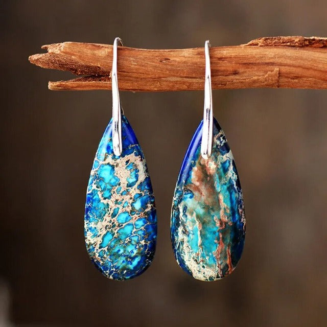 Natural Stone Earrings Blue