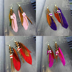 Apache-style feather earrings