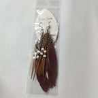 Apache-style feather earrings brown 