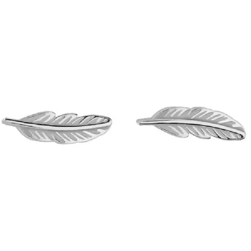 Feather stud earrings