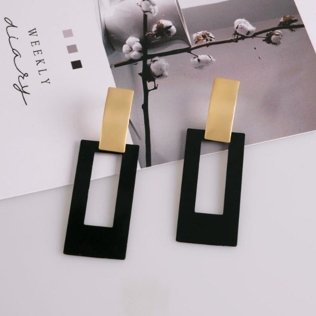 Rectangular Dangle Earrings