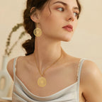 Hecate's Wheel Strophalos Drop Earrings for Women in Gold