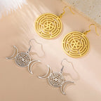 Hecate's Wheel Strophalos Drop Earrings for Women in Gold