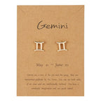 12 Constellations Zodiac Sign Earrings Gemini