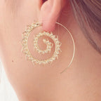 Spiral Hoop Earrings for Women in Silver