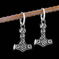 Viking Dangle Earrings Thor's Hammer Mjolnir