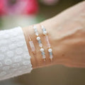 Triple-row bracelet with Moonstone crystal