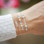 Triple-row bracelet with Moonstone crystal
