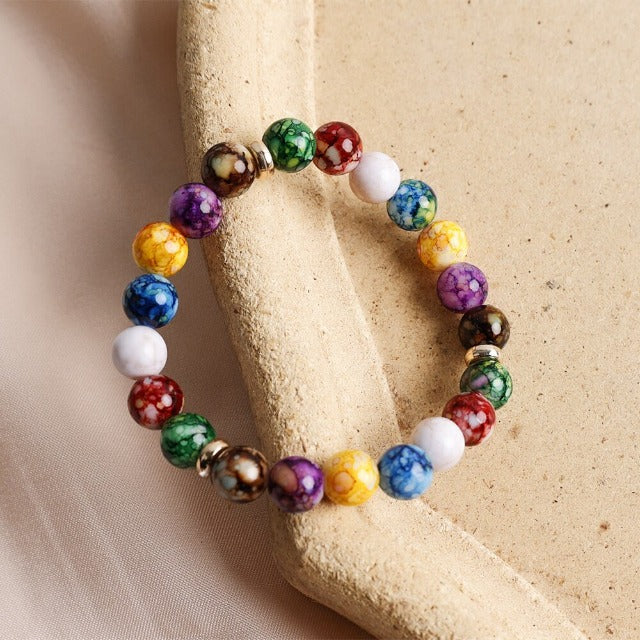 7 Chakras Bracelet Curb Chain for Men, Women, and Children with Stones