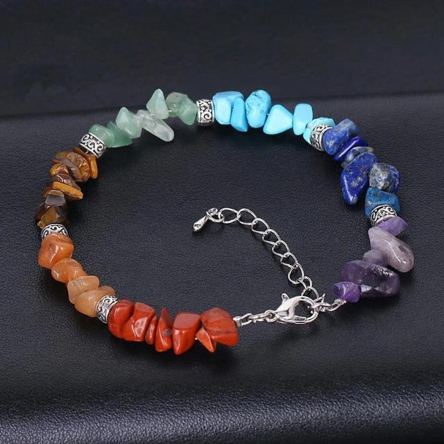 7 Chakras Bracelet with Genuine Stone