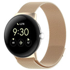 Magnetic Milanese Steel Smartwatch Band Google Pixel Watch 1 & 2 champagne