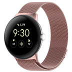 Magnetic Milanese Steel Smartwatch Band Google Pixel Watch 1 & 2 pink