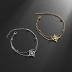 Women's Witch's Knot Stainless Steel Bracelet, Wiccan Protection Cuff, Gold