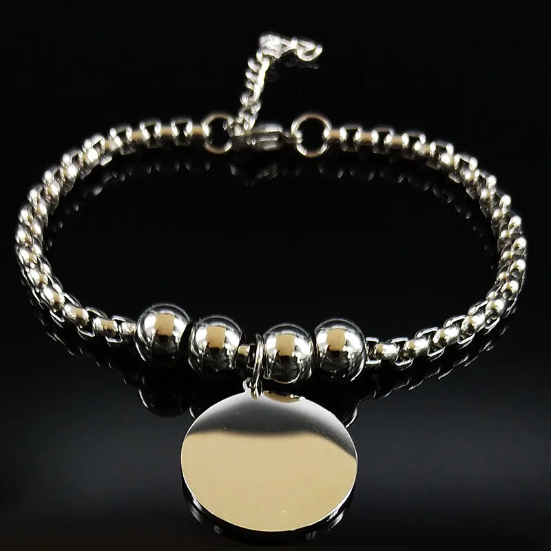 Wiccan Pentacle Witchcraft Steel Bracelet Chain