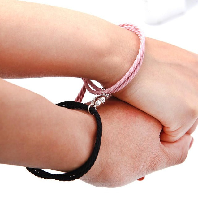 Couple Magnetic Bracelet black and pink
