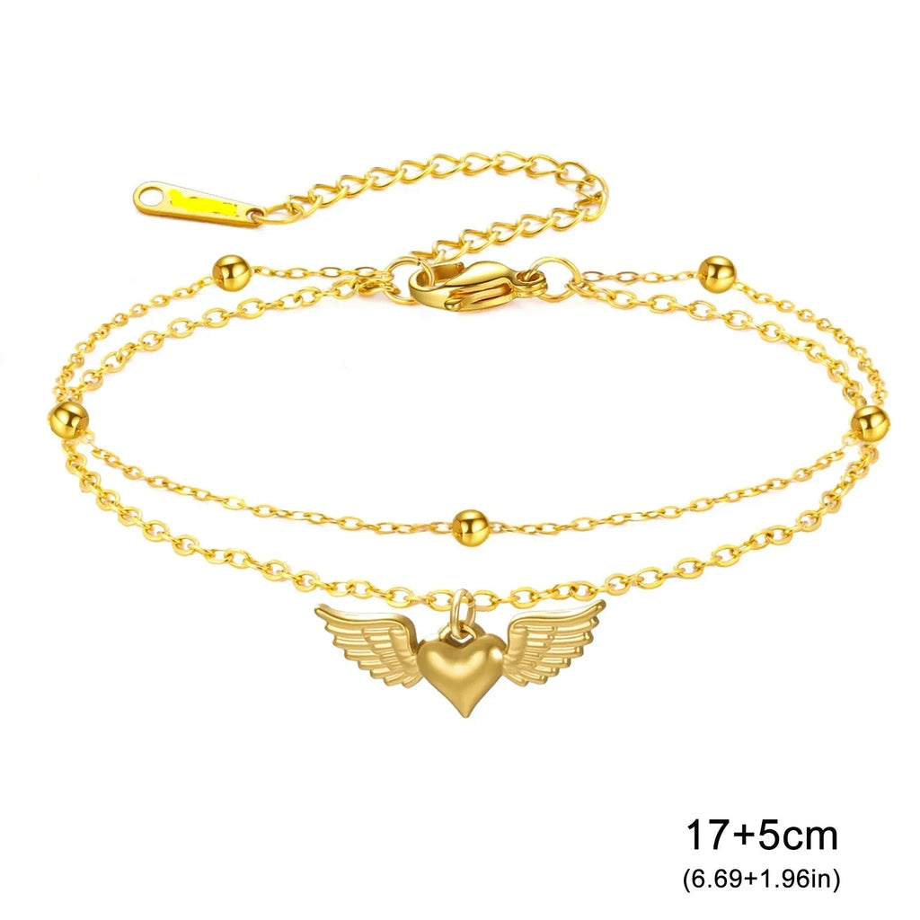 Adjustable angel wings bracelet