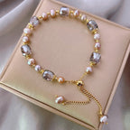 Amethyst Beaded Bracelet with Natural Stone Links for Women