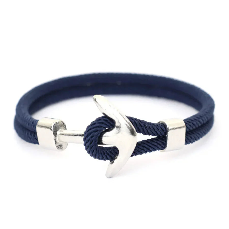 Navy blue anchor bracelet