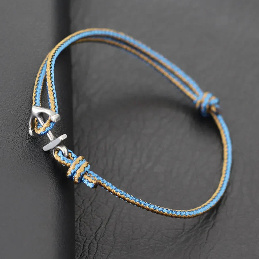Blue marine anchor bracelet