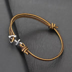 Brown marine anchor bracelet