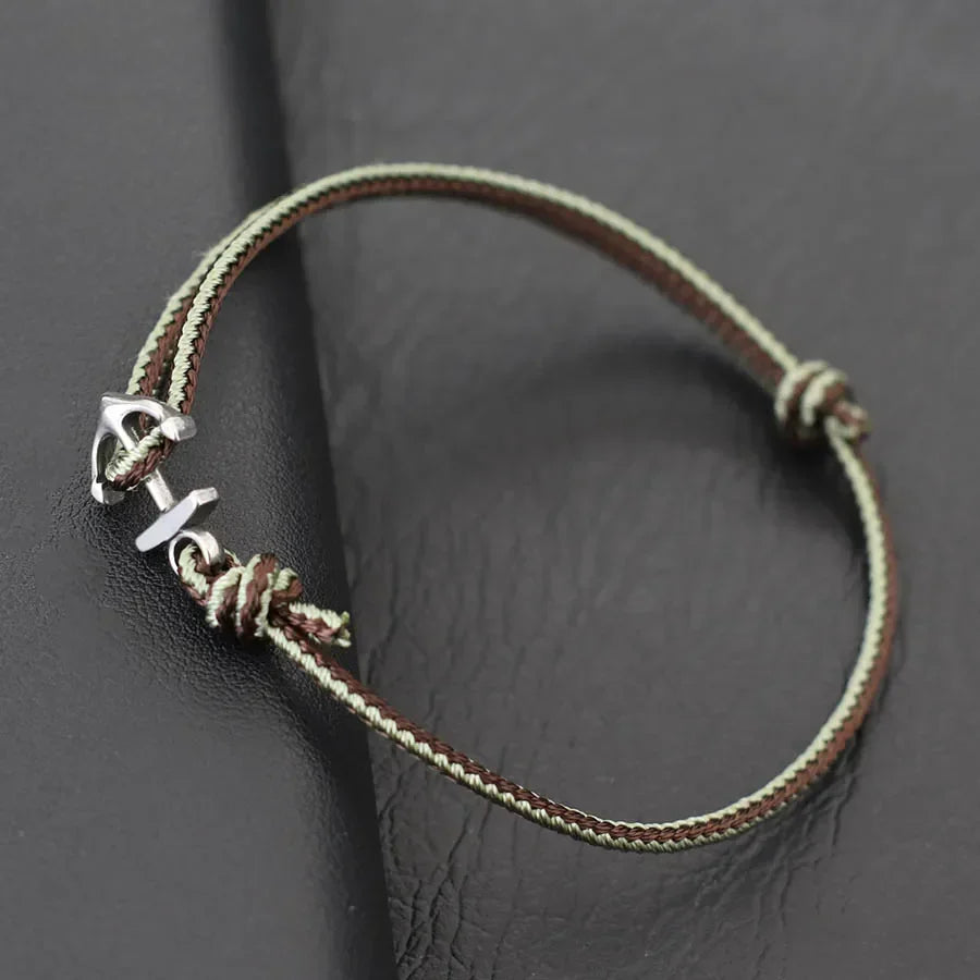 Light green marine anchor bracelet